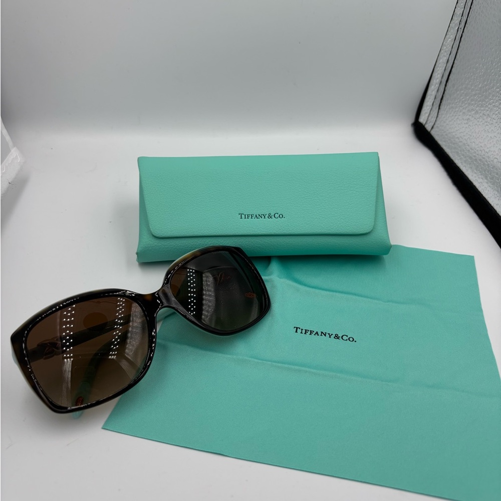 EEUC Tiffany & Co. Tortoise and Aqua Sunglasses